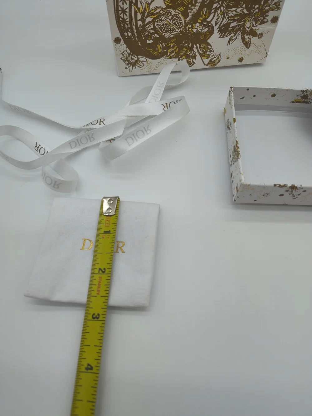 DIOR Limited Edition Gold Foil Butterfly Gift Bag Box Ribbon Dust Bag Set